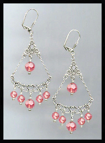 Coral Sunset Crystal Earrings