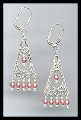 Deco Style Coral Sunset Earrings