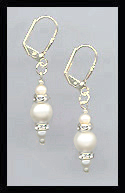 Short Swarovski Cream Pearl Earrings