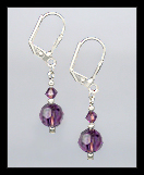 Tiny Silver Amethyst Purple Crystal Earrings
