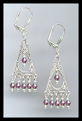 Deco Style Amethyst Purple Earrings