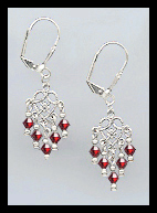 Tiny Ruby Red Earrings