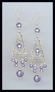 Tanzanite Purple Deco Style Earrings