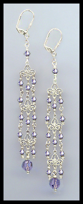 4" Tanzanite Purple Chandelier Earrings