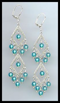 Swarovski Teal Blue Crystal Earrings