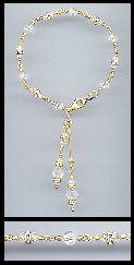 Gold Clear Crystal Rondelle Bracelet
