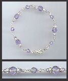 Silver Tanzanite Purple Crystal Bracelet